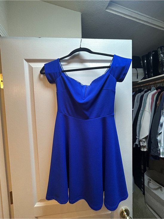 Lulus Dresses & Skirts - Lulu's Cobalt Blue Off-Shoulder Fit & Flare Mini Dress
